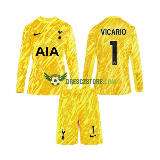 Tottenham Hotspur Vicario 1 Brankářské Domácí Dres 2024-2025 Dlouhý rukáv Děti Fotbalové Dresy