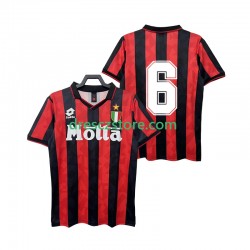 AC Milán 6 1993 Retro Domácí Dres 1994 Krátký rukáv Muže Fotbalové Dresy