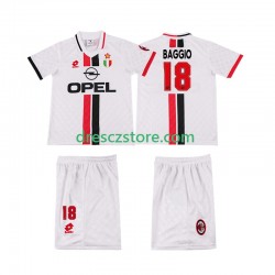 AC Milán BAGGIO 18 1996 1997 Retro Venkovní Dres Krátký rukáv Děti Fotbalové Dresy
