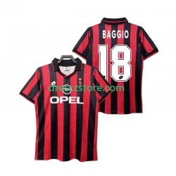 AC Milán BAGGIO 18 1995 1996 Retro Domácí Dres Krátký rukáv Muže Fotbalové Dresy