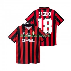 AC Milán BAGGIO 18 1996 1997 Retro Domácí Dres Krátký rukáv Muže Fotbalové Dresy