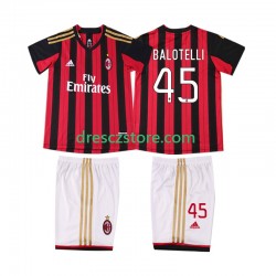 AC Milán BALOTELL 45 2013 2014 Retro Domácí Dres Krátký rukáv Děti Fotbalové Dresy