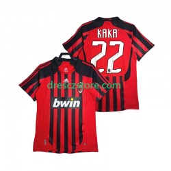AC Milán KAKA 22 2007 Retro Domácí Dres 2008 Krátký rukáv Muže Fotbalové Dresy