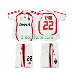 AC Milán KAKA 22 2007 Retro Venkovní Dres 2006 Krátký rukáv Děti Fotbalové Dresy