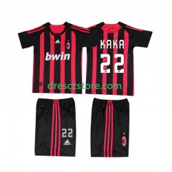 AC Milán KAKA 22 2009 Retro Domácí Dres 2008 Krátký rukáv Děti Fotbalové Dresy