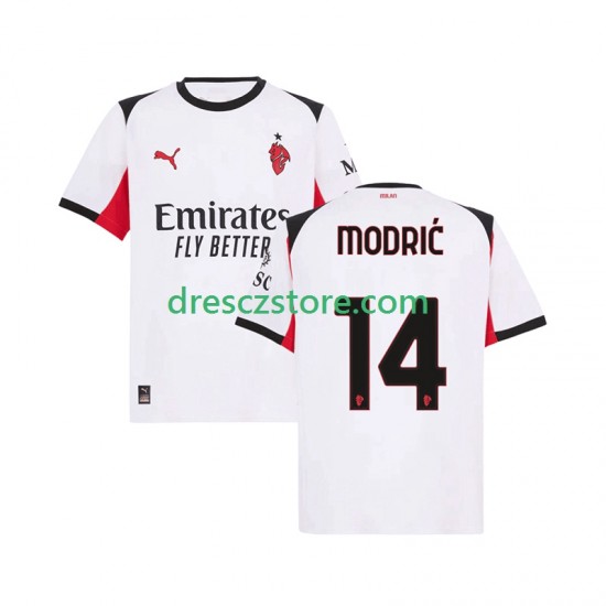 AC Milán Modrić Luka 14 Venkovní Dres 2025-2026 Krátký rukáv Muže Fotbalové Dresy