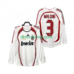 AC Milán MALDINI 3 2007 Retro Venkovní Dres 2006 Dlouhý rukáv Muže Fotbalové Dresy