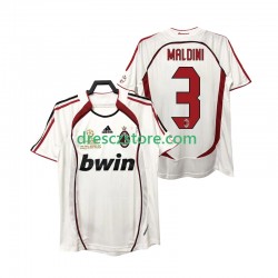 AC Milán MALDINI 3 2007 Retro Venkovní Dres 2006 Krátký rukáv Muže Fotbalové Dresy