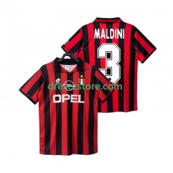 AC Milán MALDINI 3 1996 1997 Retro Domácí Dres Krátký rukáv Muže Fotbalové Dresy