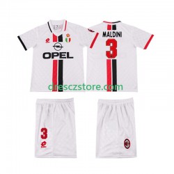AC Milán MALDINI 3 1996 1997 Retro Venkovní Dres Krátký rukáv Děti Fotbalové Dresy