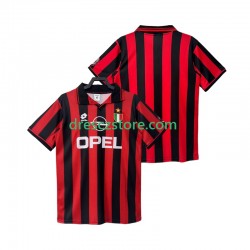 AC Milán 1996 1997 Retro Domácí Dres Krátký rukáv Muže Fotbalové Dresy