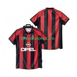 AC Milán Retro Domácí Dres 1998 1999 Krátký rukáv Muže Fotbalové Dresy