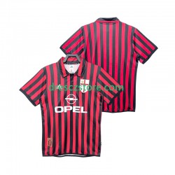 AC Milán 2000 Retro Domácí Dres 1999 Krátký rukáv Muže Fotbalové Dresy