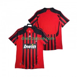 AC Milán 2007 Retro Domácí Dres 2008 Krátký rukáv Muže Fotbalové Dresy