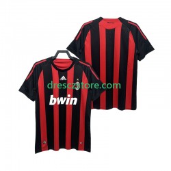 AC Milán 2009 Retro Domácí Dres 2008 Krátký rukáv Muže Fotbalové Dresy