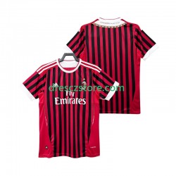 AC Milán 2012 Retro Domácí Dres 2011 Krátký rukáv Muže Fotbalové Dresy