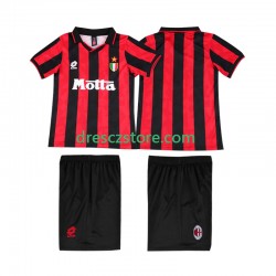 AC Milán 1993 Retro Domácí Dres 1994 Krátký rukáv Děti Fotbalové Dresy