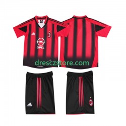 AC Milán 2005 Retro Domácí Dres 2004 Krátký rukáv Děti Fotbalové Dresy