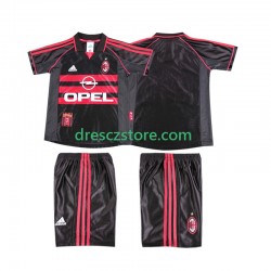 AC Milán Retro Alternativní Dres 1998 1999 Krátký rukáv Děti Fotbalové Dresy