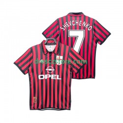AC Milán SHEVCHENKO 7 2000 Retro Domácí Dres 1999 Krátký rukáv Muže Fotbalové Dresy