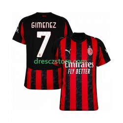 AC Milán Santiago Gimenez 7 Domácí Dres 2025-2026 Krátký rukáv Muže Fotbalové Dresy