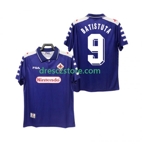 ACF Fiorentina BASTUTA 9 Retro Domácí Dres 1998 1999 Krátký rukáv Muže Fotbalové Dresy