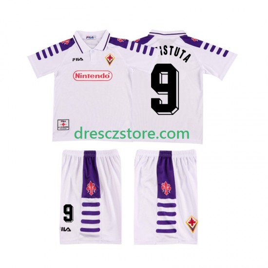 ACF Fiorentina BASTUTA 9 Retro Venkovní Dres 1998 1999 Krátký rukáv Děti Fotbalové Dresy