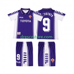 ACF Fiorentina BASTUTA 9 2000 Retro Domácí Dres 1999 Krátký rukáv Děti Fotbalové Dresy