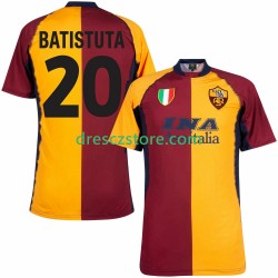 AS Řím Batistuta 20 2000 2001 Retro Domácí Dres Krátký rukáv Muže Fotbalové Dresy