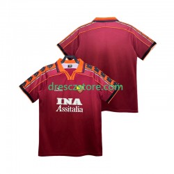 AS Řím Retro Domácí Dres 1998 1999 Krátký rukáv Muže Fotbalové Dresy