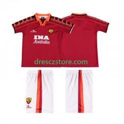 AS Řím Retro Domácí Dres 1998 1999 Krátký rukáv Děti Fotbalové Dresy