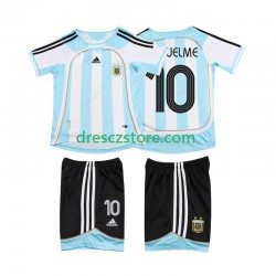 Argentina RIQUELME 10 2007 Retro Domácí Dres 2006 Krátký rukáv Děti Fotbalové Dresy