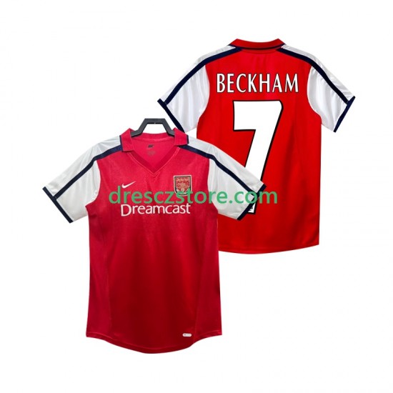 Arsenal BECKHAM 7 2001 Retro Domácí Dres 2002 Krátký rukáv Muže Fotbalové Dresy