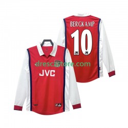 Arsenal BERGKAMP 10 Retro Domácí Dres 1998 1999 Dlouhý rukáv Muže Fotbalové Dresy