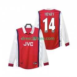 Arsenal Henry 14 Retro Domácí Dres 1998 1999 Dlouhý rukáv Muže Fotbalové Dresy
