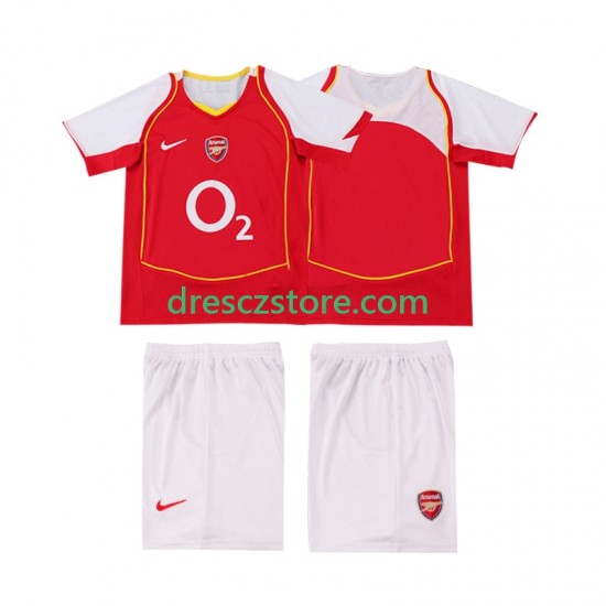 Arsenal 2005 Retro Domácí Dres 2004 Krátký rukáv Děti Fotbalové Dresy