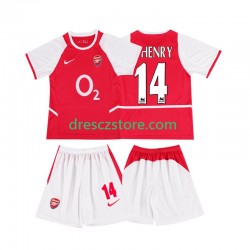 Arsenal Thierry Henry 14 2003 Retro Domácí Dres 2002 Krátký rukáv Děti Fotbalové Dresy