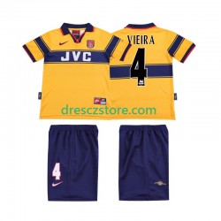 Arsenal VIEIRA 4 1997 Retro Venkovní Dres 1999 Krátký rukáv Děti Fotbalové Dresy