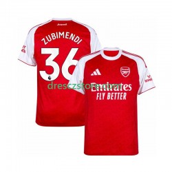 Arsenal Zubimendi 36 Domácí Dres 2025-2026 Krátký rukáv Muže Fotbalové Dresy