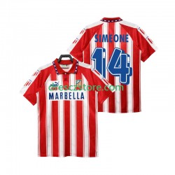 Atlético Madrid SIMEONE 14 1995 Retro Domácí Dres 1994 Krátký rukáv Muže Fotbalové Dresy