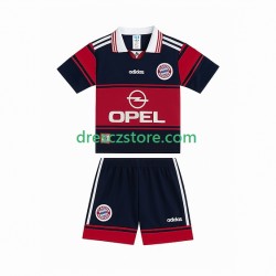 FC Bayern Mnichov 1997 Retro Domácí Dres 1999 Krátký rukáv Děti Fotbalové Dresy