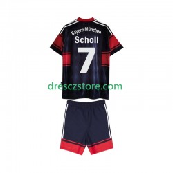 FC Bayern Mnichov Scholl 7 1997 Retro Domácí Dres 1999 Krátký rukáv Děti Fotbalové Dresy