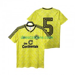Borussia Dortmund 5 1988 1989 Retro Domácí Dres Krátký rukáv Muže Fotbalové Dresy