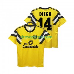 Borussia Dortmund DIEGO 14 DFB-POKAL 1989 Retro Domácí Dres Krátký rukáv Muže Fotbalové Dresy