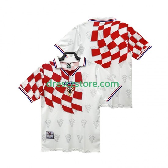 Chorvatsko Retro Domácí Dres 1998 Krátký rukáv Muže Fotbalové Dresy