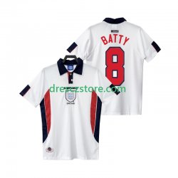 Anglie BATTY 8 Retro Domácí Dres 1998 Krátký rukáv Muže Fotbalové Dresy
