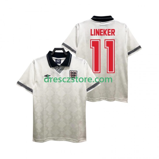 Anglie LINEKER 11 1990 Retro Domácí Dres Krátký rukáv Muže Fotbalové Dresy