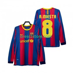 FC Barcelona A INIESTA 8 Retro Domácí Dres 2011 2010 Dlouhý rukáv Muže Fotbalové Dresy