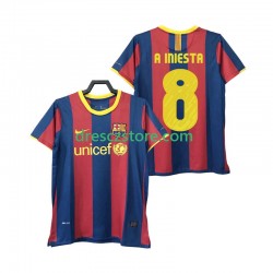 FC Barcelona A INIESTA 8 Retro Domácí Dres 2011 2010 Krátký rukáv Muže Fotbalové Dresy