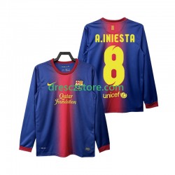FC Barcelona A INIESTA 8 2012 2013 Retro Domácí Dres Dlouhý rukáv Muže Fotbalové Dresy